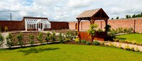 Walled garden with greenhouse